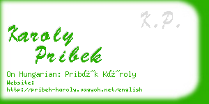 karoly pribek business card